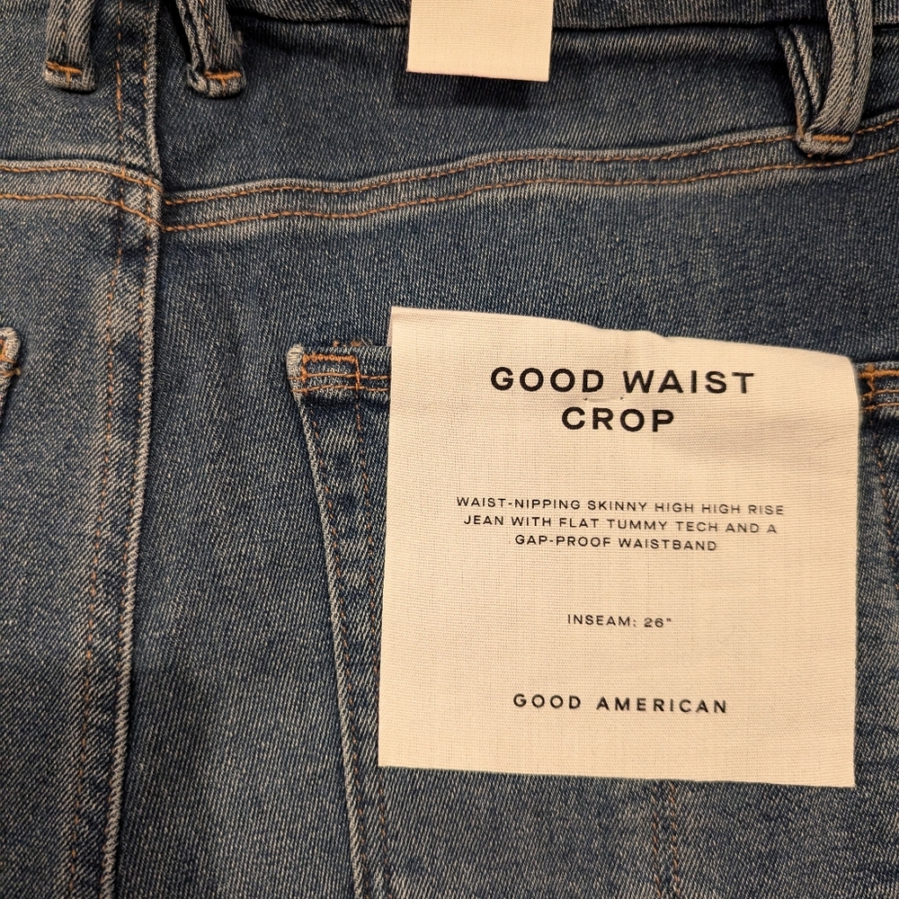 EUC Good American Good Waist Skinny Cropped Jeans- Indigo326 - Picture 10 of 13